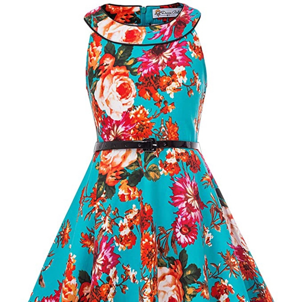 Danna Belle Print Sleeveless Floral Sundress